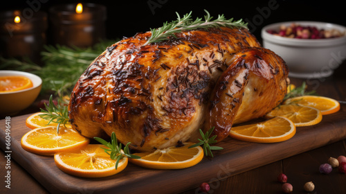 complete roasted turkey for thanksgiving or christmas