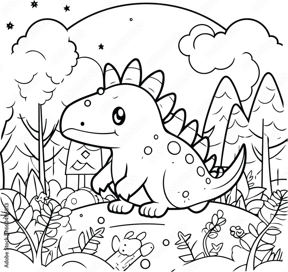 Dinosaur cartoon design. Kawaii expression cute character funny and emoticon theme Vector illustration