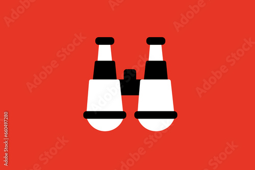 binoculars illustration.  Vector illustration  in flat style design.