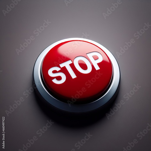 red stop sign button on the dark background professional shot concept design
