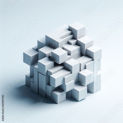abstract 3d cubes on the white background