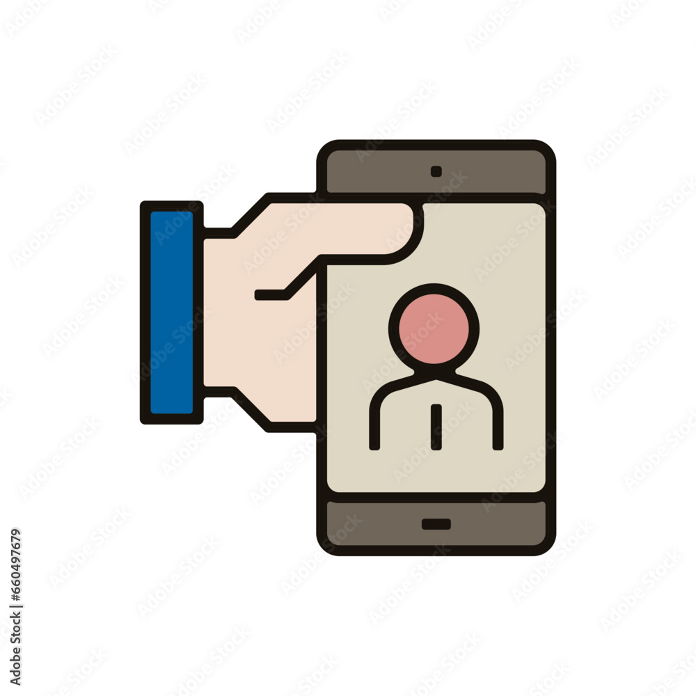 profil smartphone cv en main team buiding travail entreprise d'équipe pictogramme icone couleur profil smartphone cv en main team buiding travail entreprise d'équipe pictogramme icone couleur
