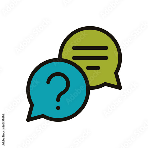 question réponse team buiding travail entreprise d'équipe pictogramme Icone et symbole couleur epais