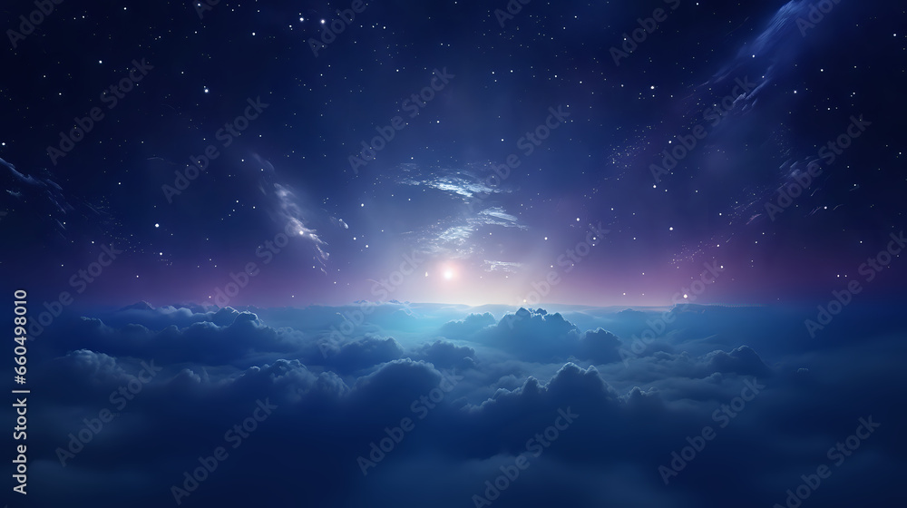 Night sky with stars and clouds Night sky with stars and clouds