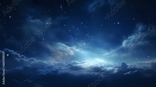 Dramatic Night Sky  Celestial Symphony of Stars and Clouds in 8K Resolution