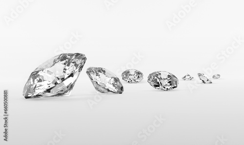 Dazzling diamond on white background