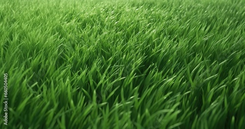 Closeup of grenn grass field background texture for web banner  design template  Generative AI
