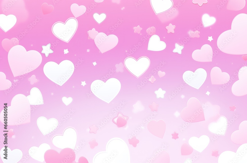 Background of Valentine's day concept. Valentines day card with pink hearts wallpaper. Generative AI