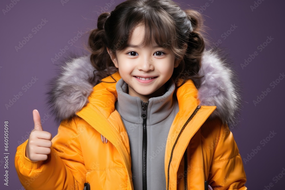 Young woman over isolated pastel background pointing finger to the empty space, Generative AI Young woman over isolated pastel background pointing finger to the empty space, Generative AI