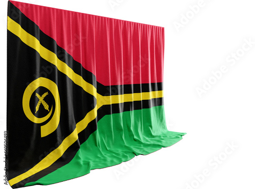 Vanuatu Flag Curtain in 3D Rendering called Flag of Vanuatu photo