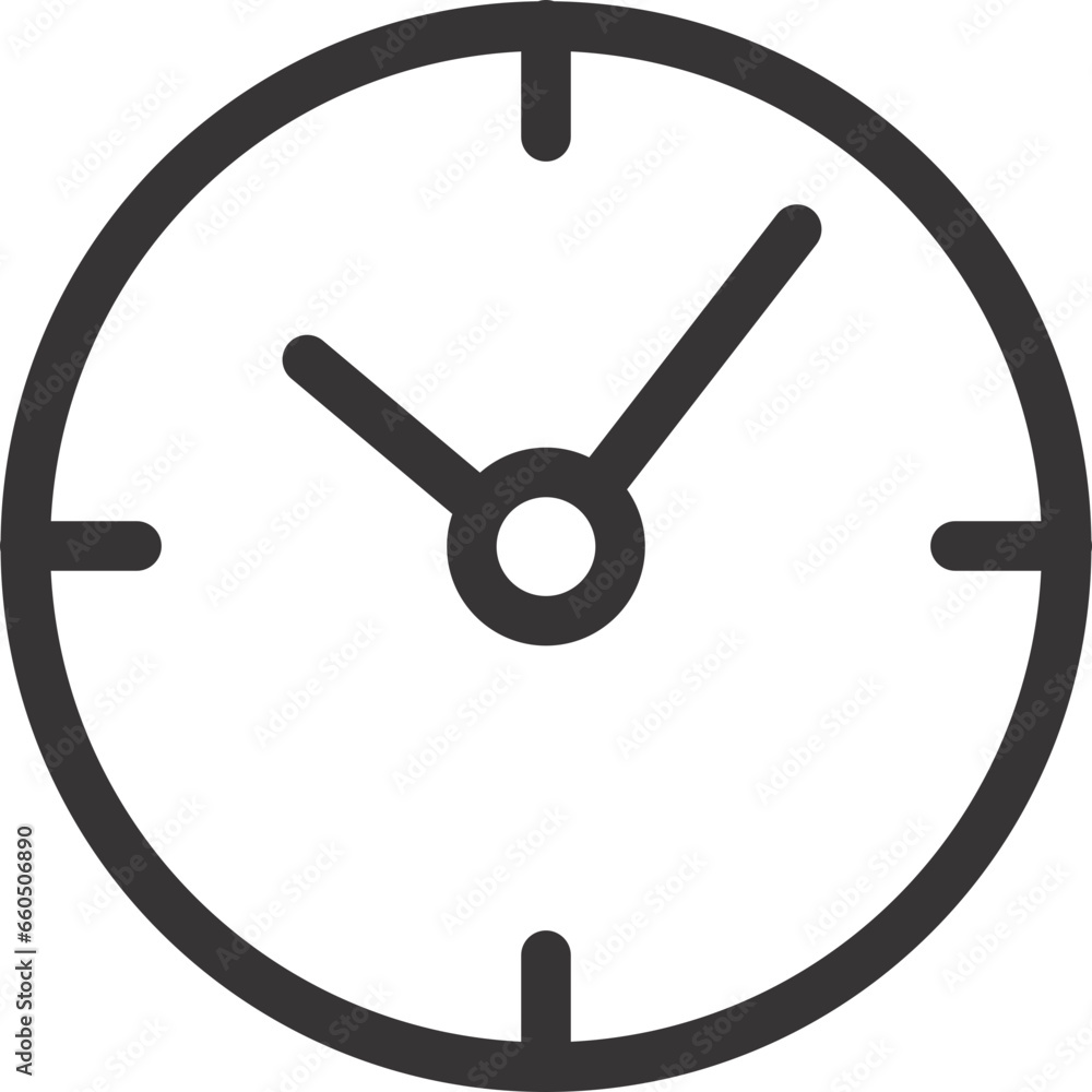clock sign black and white outline flat vector clock sign black and white outline flat vector
