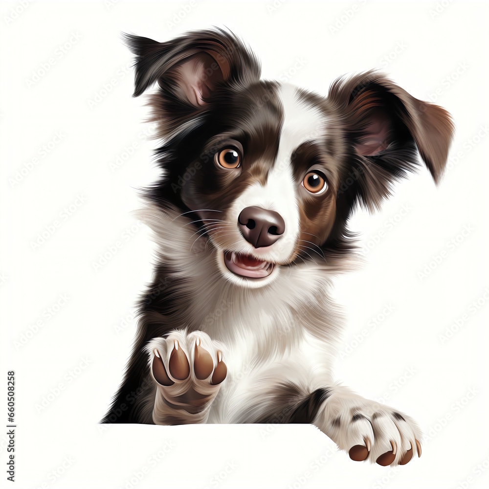 Fototapeta premium Cheerful Dog Saying Hi in Professional Graphic Art