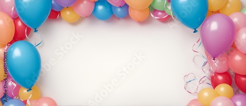 Birthday theme frame with balloons and gifts from Generative AI