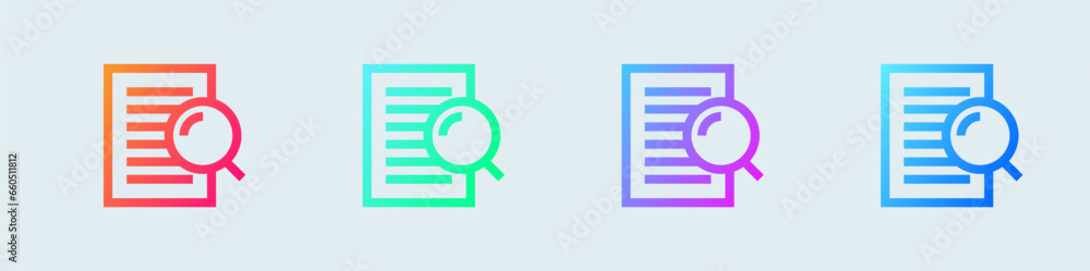 Review line icon in gradient colors. Assessment signs vector illustrtion. Review line icon in gradient colors. Assessment signs vector illustrtion.