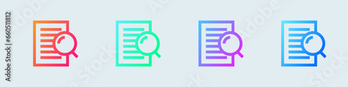 Review line icon in gradient colors. Assessment signs vector illustrtion.