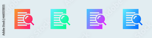 Review solid icon in gradient colors. Assessment signs vector illustrtion.