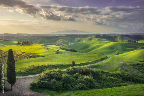 Countryside landscape in Volterra. Tuscany, Italy