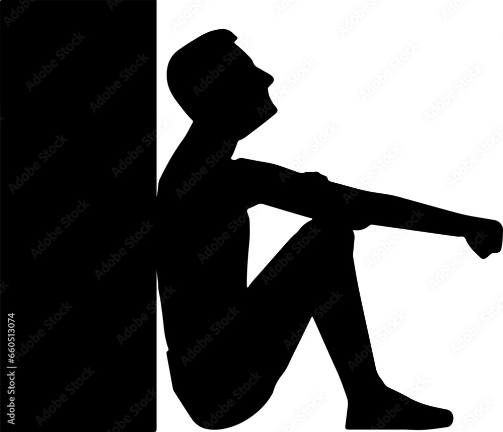 depression upset gesture silhouette illustration depression upset gesture silhouette illustration