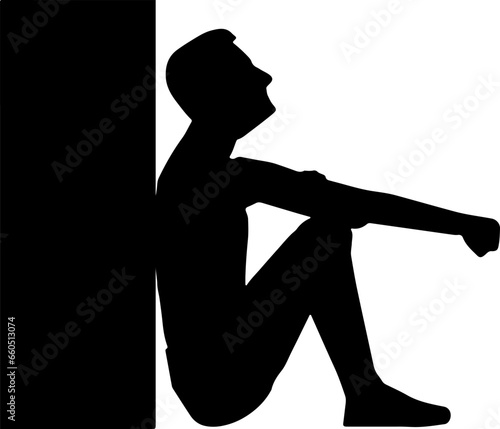 depression upset gesture silhouette illustration