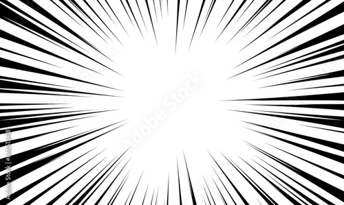 Abstract radial manga speed line frame background 