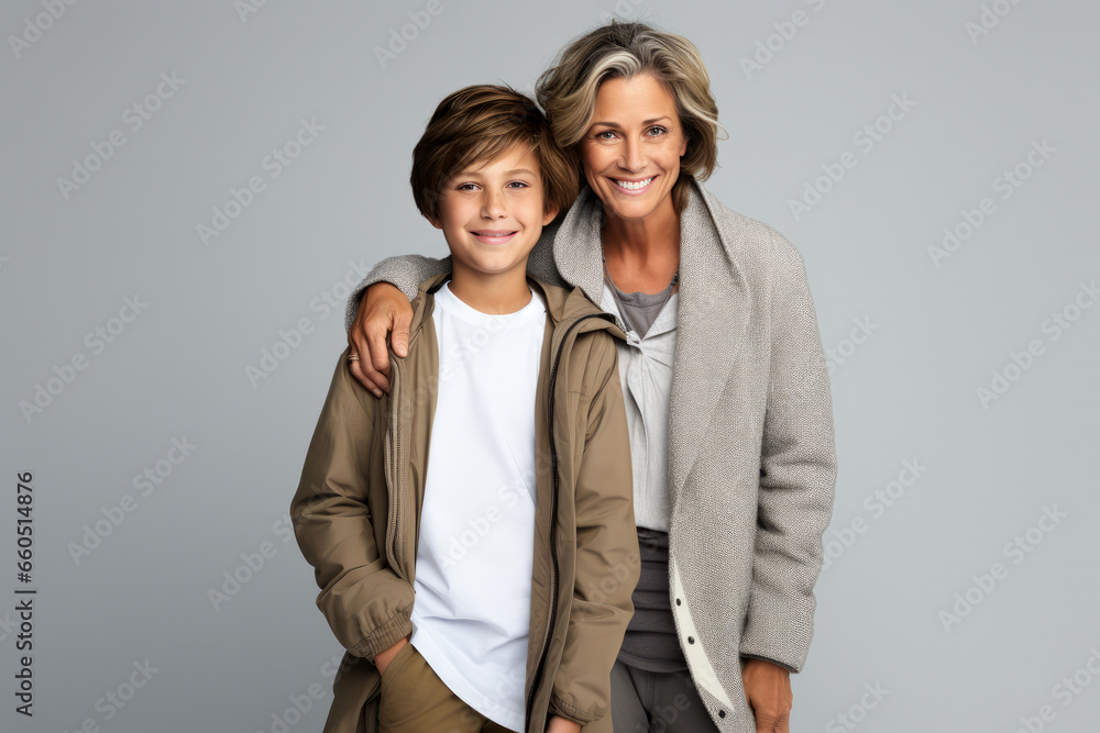 Grandmother and grandson portrait - Family love Grandmother and grandson portrait - Family love