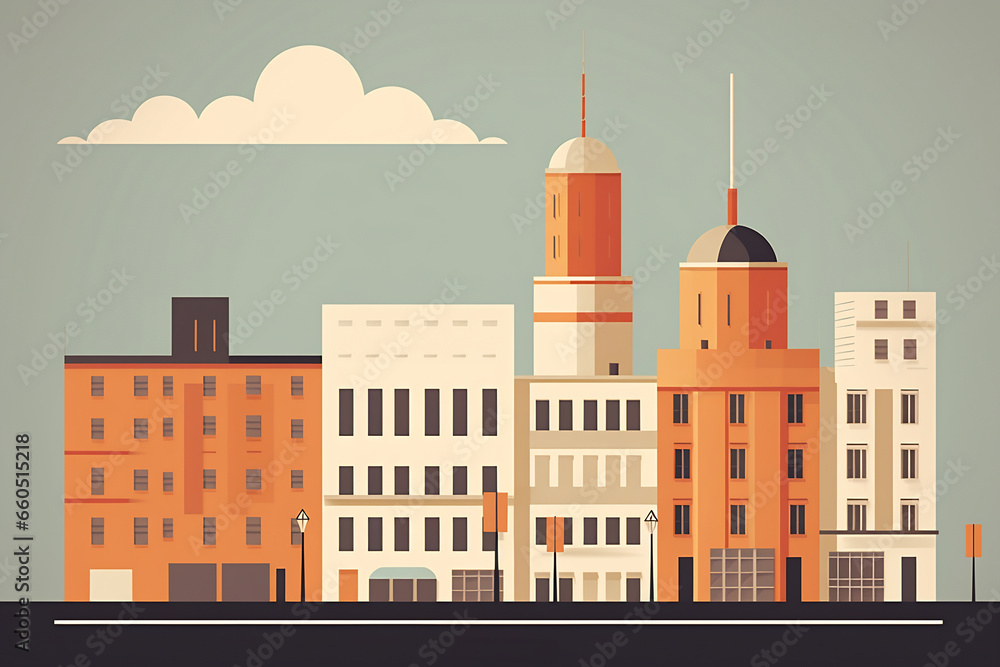 Obraz premium Berlin urban landscape. Pattern with houses. Illustration