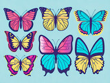 A colorful and dynamic butterfly icon or image in white canvas paper. Generative Ai 