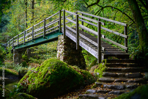 bridge over the river aist near pregarten in the upper austrian region muehlviertel photo