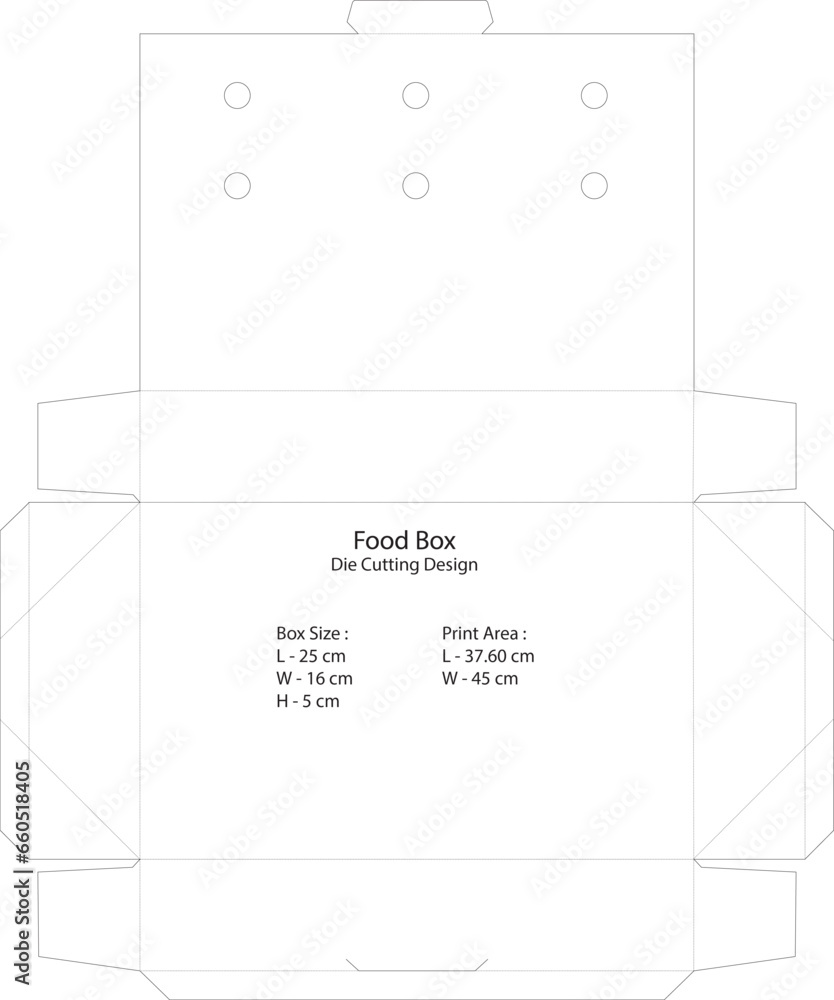 Die cutting design of food box Die cutting design of food box