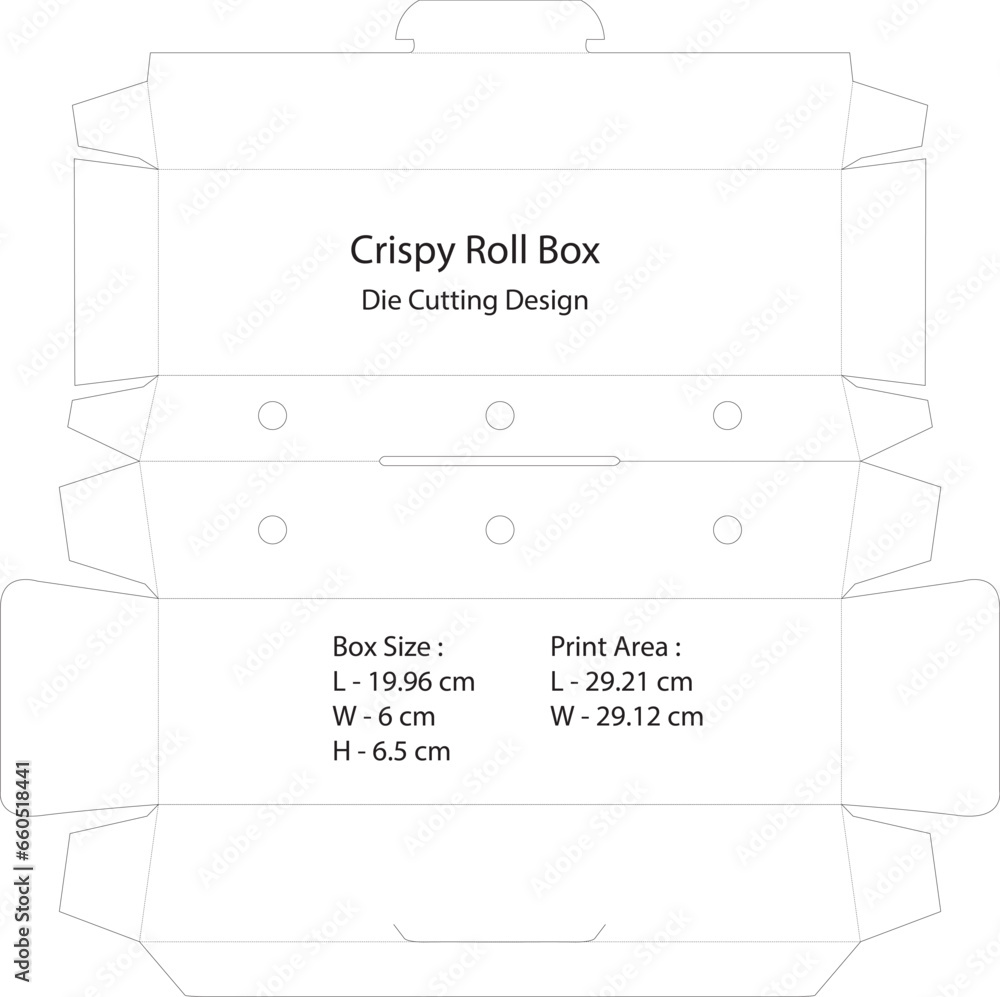 Die cutting design of food box Die cutting design of food box