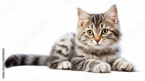Adorable Cat Isolated on White Background