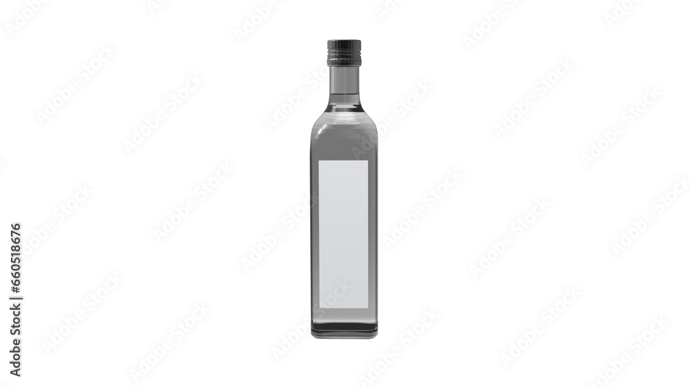 Glass bottle 3D render isolated Glass bottle 3D render isolated
