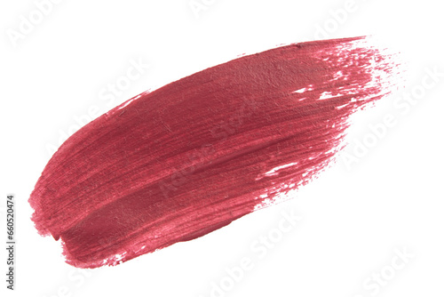 Smudged lipsticks isolated on white background