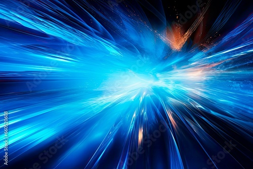 Electric Blue Light Tracks in High-Energy Motion, waves and speed