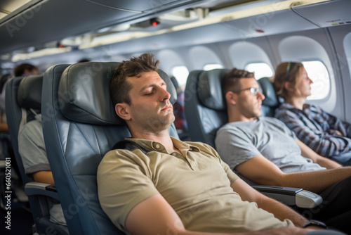Passengers relaxing in their seats or sleeping during the journey  © fotogurmespb