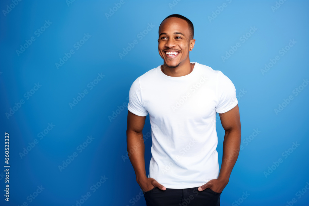 African American Man's White T-Shirt African American Man's White T-Shirt