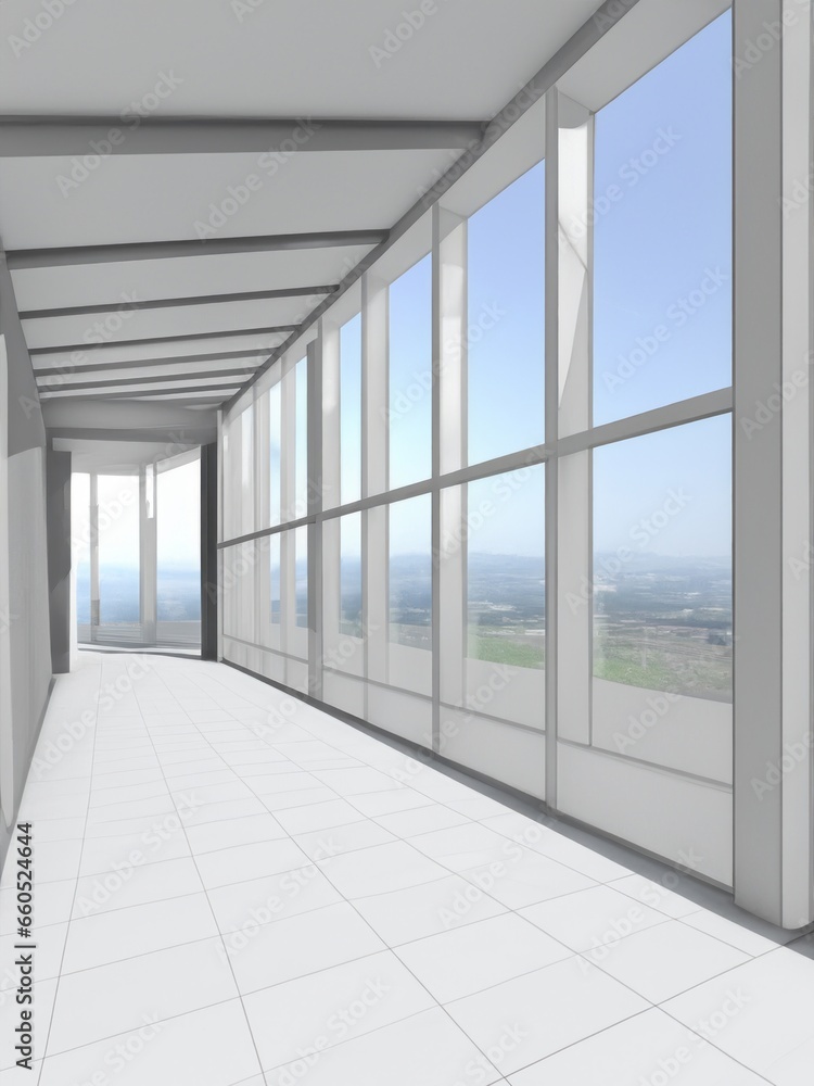 Fototapeta premium modern architecture and corridor