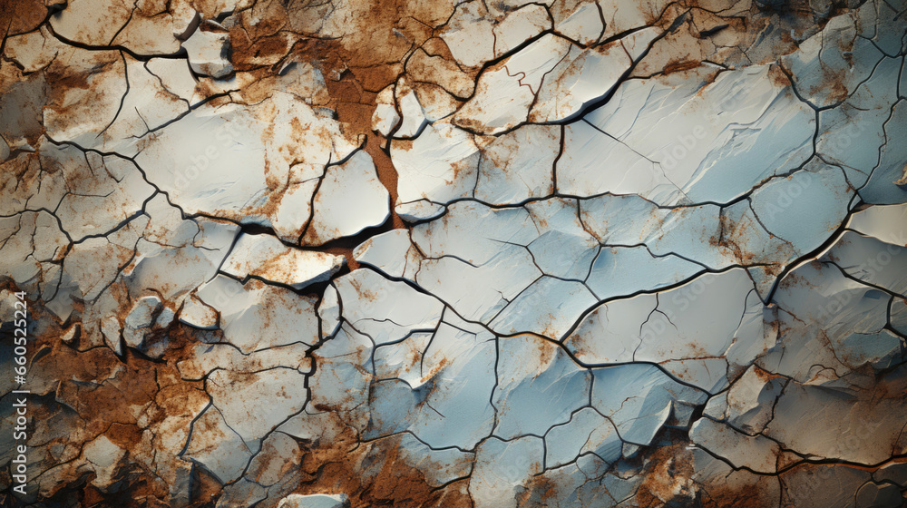 A dry river bed with deep cracks and rough soil in warm tones HD texture background. Highly Detailed