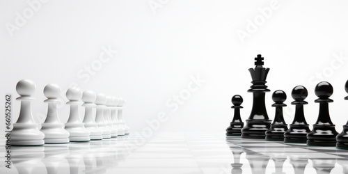 Chess pieces on chessboard  Concept for Leadership  teamwork  partnership  business strategy  decision and competition.