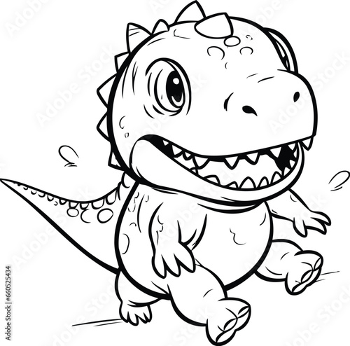 Cute Dinosaur Cartoon Mascot Character. Vector Illustration. © Waqar