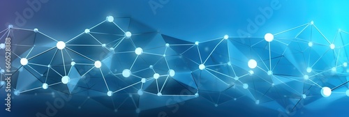 blue background with geometric shapes in a line with lines