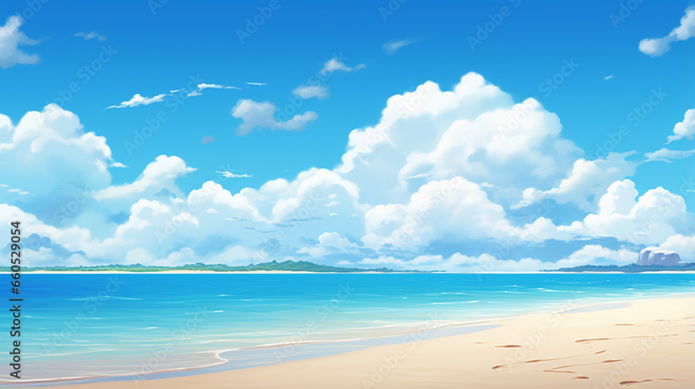 Background image of a quiet seaside atmosphere.	