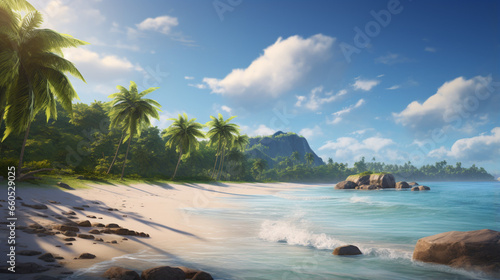 Background image of a quiet seaside atmosphere. 