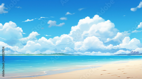 Background image of a quiet seaside atmosphere. 