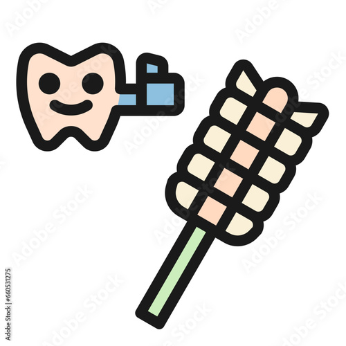 gauze stick / cotton gauze / tooth brush color style icons