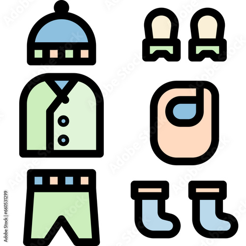 newborn baby set / cloth color style icons