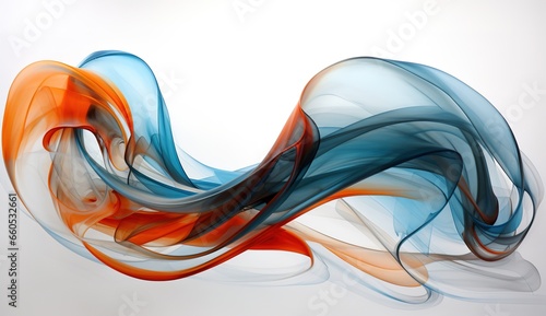 a blue and orange abstract image on a white background