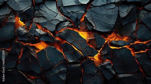 Black volcanic stones, fiery lava HD texture background. Highly Detailed.