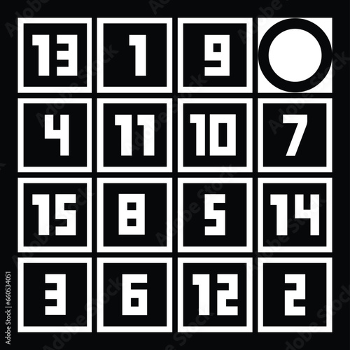 vector illustration of a game icon.the game has to be completed by arranging the numbers in sequence.