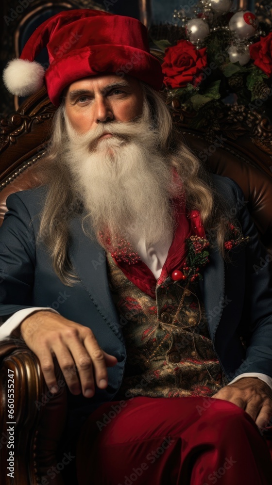 Fototapeta premium Santa claus with christmas decoration.